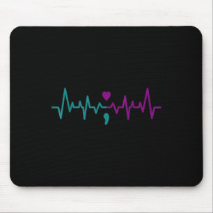 Suizidpräventionsbewusstsein Semikolon Bleib Herzs Mousepad