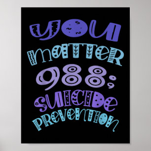 Suizidpräventionsbewusstsein Sie 988 Psychische Ge Poster