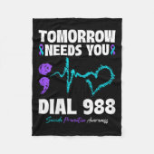 Suizidverhütung 988 Morgen braucht Mental H Fleecedecke (Vorderseite)