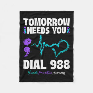 Suizidverhütung 988 Morgen braucht Mental H Fleecedecke