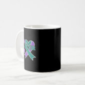Suizidverhütung 988 Sie Problem Bewusstsein Ribbo Kaffeetasse (Vorderseite Links)