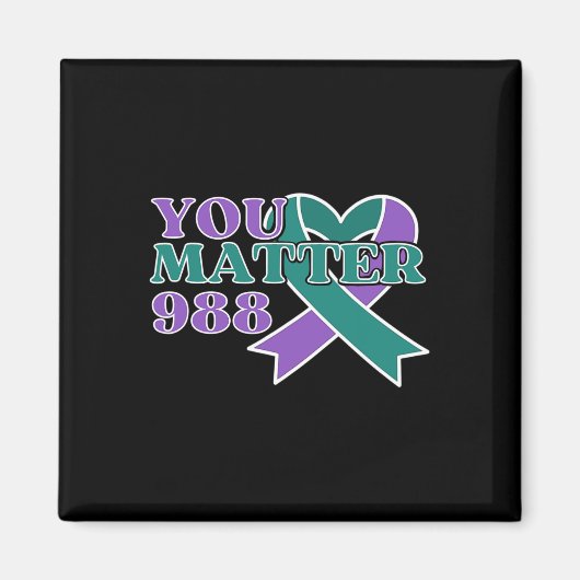 Suizidverhütung 988 Sie Problem Bewusstsein Ribbo Magnet (Vorne)
