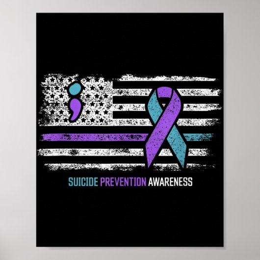 Suizidverhütung Amerikanische Flagge Selbstmordbew Poster (Vorne)