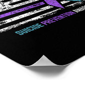 Suizidverhütung Amerikanische Flagge Selbstmordbew Poster (Ecke)