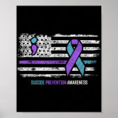 Suizidverhütung Amerikanische Flagge Selbstmordbew Poster (Vorne)