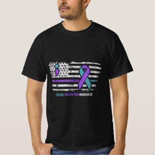 Suizidverhütung Amerikanische Flagge Selbstmordbew T-Shirt
