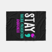 Suizidverhütung Semicolon Mental Health Aw bleibe Fleecedecke (Vorderseite (Horizontal))