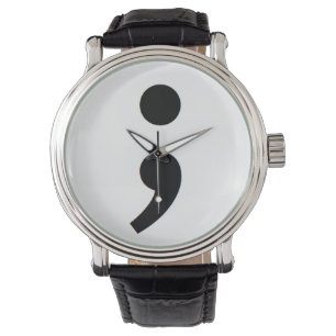 Suizidverhütung Semicolon Watch Armbanduhr