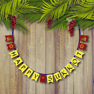Sukah Dekoration Happy Sukkot Banner mit Lulav