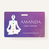 Sukhasna Pose Lila Mandala Chakra Abzeichen Ausweis (Vorderseite)