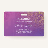 Sukhasna Pose Lila Mandala Chakra Abzeichen Ausweis (Rückseite)