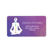 Sukhasna Pose Lila Mandala Chakra Adressenmarken Adressaufkleber (Vorne)