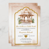 Sukhmani Sahib Paath Indian Hindu Gold Birthday Einladung (Vorne/Hinten)