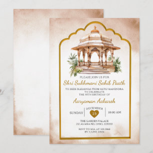 Sukhmani Sahib Paath indisch Hindu Gold Geburtstag Einladung