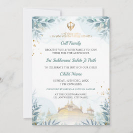 Sukhmani Sahib Path Card, Baby Arrival Card Einladung