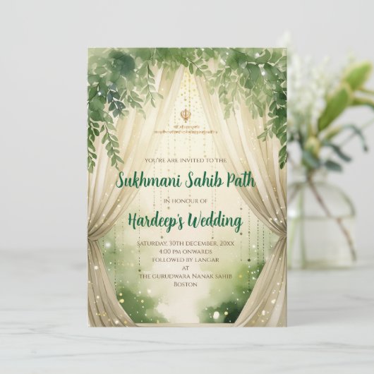 Sukhmani Sahib Path & Digital Akhand Path Einladung (Stehend Vorderseite)