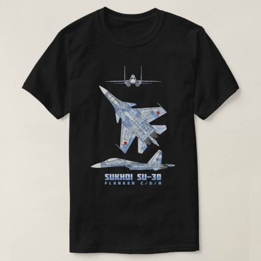 Sukhoi Su30 Russian Super Maneuverable Fighter Pla T-Shirt (Design vorne)