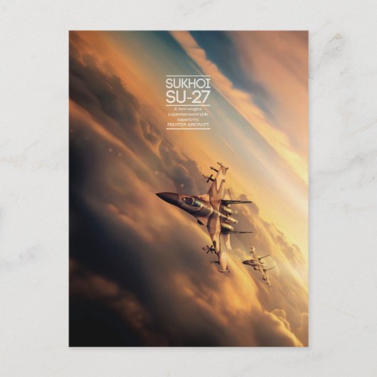 Sukhoi Su-27 Postkarte (Vorderseite)