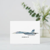 Sukhoi SU-27P Flanker Postkarte (Stehend Vorderseite)
