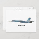 Sukhoi SU-27P Flanker Postkarte (Vorne/Hinten)