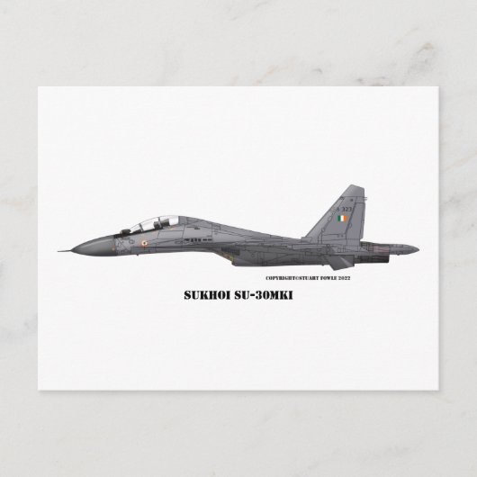 Sukhoi SU-30MKI Postkarte (Vorderseite)