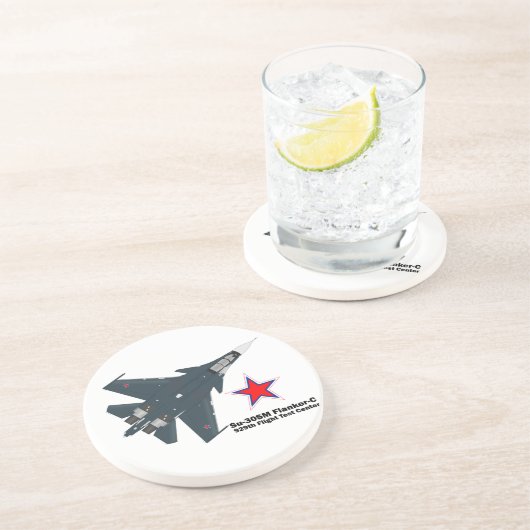 Sukhoi Su-30SM Flanker-C VKS Sandstein Untersetzer (Seite)