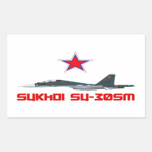 Sukhoi Su-30SM Russian Air Force VKS Rechteckiger Aufkleber