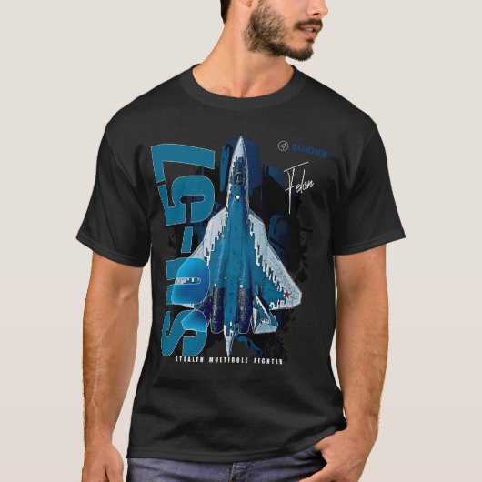 Sukhoi Su-57 Stealth Multirole Fighter Aircraft T-Shirt (Vorderseite)