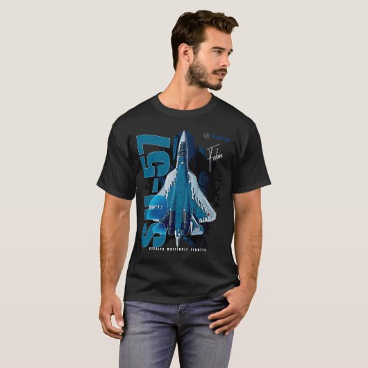 Sukhoi Su-57 Stealth Multirole Fighter Aircraft T-Shirt (Vorne ganz)