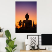 Sukhothai, Wat Mahathat At Sunset Poster (Heimbüro)