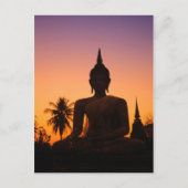 Sukhothai, Wat Mahathat at Sunset Postkarte (Vorderseite)