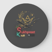 Sukhpreet Kaur Custom Wall Clock | Elegantes Desig Große Wanduhr (Vorderseite)