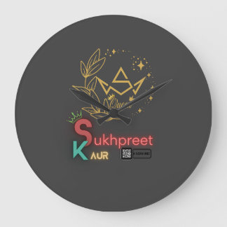 Sukhpreet Kaur Custom Wall Clock | Elegantes Desig Große Wanduhr