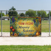 Sukkah-Banner, Sukkot Sameach Sieben Arten  Banner (InSitu)