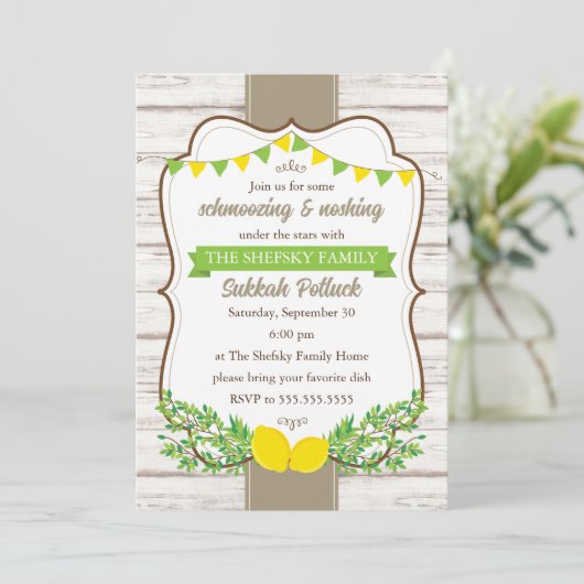 Sukkah Potluck Einladung Sukkot (Stehend Vorderseite)