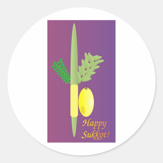 Sukkot 4 Minuten Runder Aufkleber (Vorderseite)