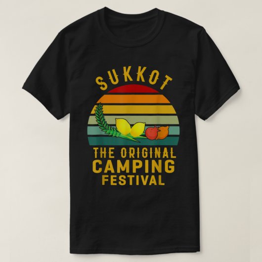 Sukkot Das Camping Festival Sukkah Lulav T-Shirt (Design vorne)