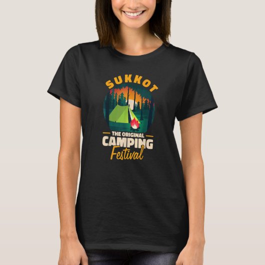 Sukkot Das Camping Festival Sukkah Lulav T-Shirt (Vorderseite)