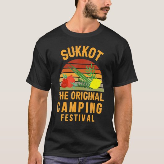 Sukkot Das Camping Festival Sukkah Lulav T-Shirt (Vorderseite)