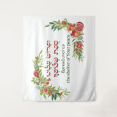 Sukkot Dekoration mit einem Torah Quote Granatapfe Wandteppich (Vorderseite)