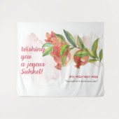Sukkot Dekoration mit Tora Quote Pomegranat Wandteppich (Vorderseite (Horizontal))