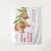 Sukkot Dekoration mit Tora Quote Pomegranat Wandteppich (Vorderseite)