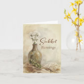 Sukkot-Erntedanksegen Karte (Gelbe Blume)