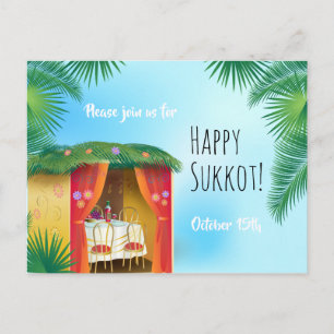 Sukkot-Festparty-Sukkah Lulav & Etrog Einladung Postkarte