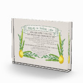 Sukkot Hebrew Segen für das Schütteln Lulav Sukkka Fotoblock (Rechts)