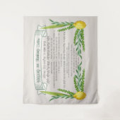 Sukkot Hebrew Segen für das Schütteln Lulav Sukkka Wandteppich (Vorderseite)
