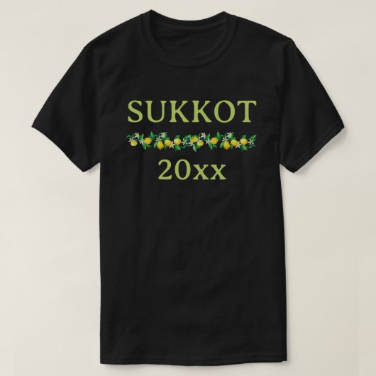 Sukkot individuell mit Jahr T-Shirt (Design vorne)