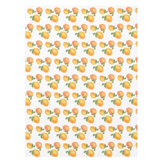 Sukkot-orange-gelbe Zitronenmuster Tischdecke (Vorderseite)