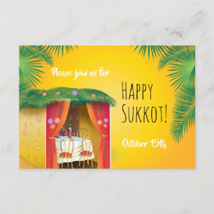 Sukkot Party Sukkka Lulav & Etrog Wasserfarbe Einladung