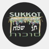 Sukkot Runder Aufkleber (Vorderseite)